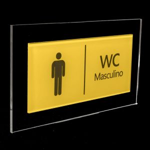 Placa para banheiro Masculino amarelo