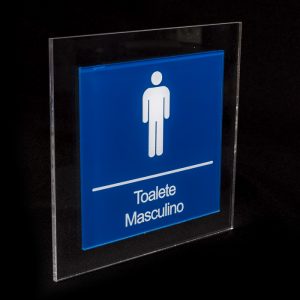 Placa para banheiro Masculino azul