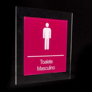 Placa para banheiro Masculino Rosa