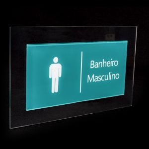 Placa para banheiro Masculino turquesa