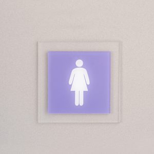 Placa para banheiro Feminino lilas