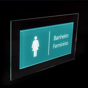 Placa para banheiro Feminino Turquesa