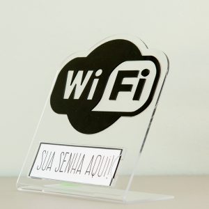 Display wifi acrilico mesa porta senha