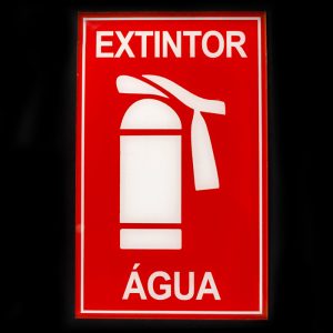 Placa em acrílico extintor