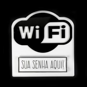 Placa acrílico wifi de parede porta senha