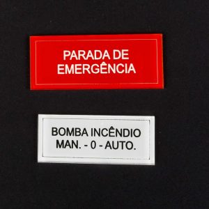 Placa de acrilico industrial aviso emergencial