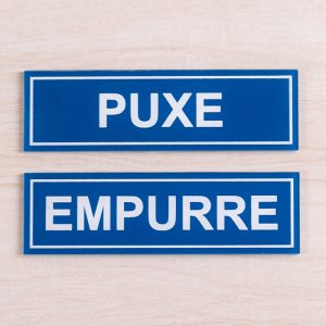 Placa Acrílico 11×18,5 sinalização de ambiente puxe e empurre