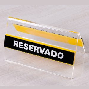 Display Acrílico 21×23 mesa horizontal Reservado