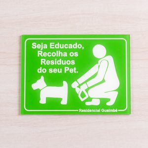 Placa Acrílico 11×18,5 sinalização de ambiente aviso para pet