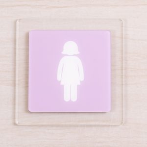 Placa Acrílico 15×15 para banheiro feminino