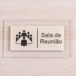 Placa Acrílico 11×18,5 sinalização sala de reunião