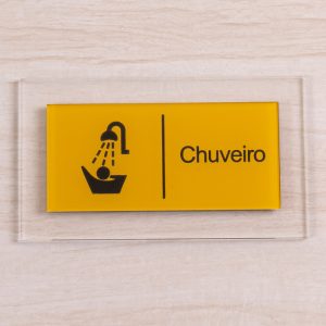 Placa Acrílico 11×18,5 sinalização de ambiente para chuveiro