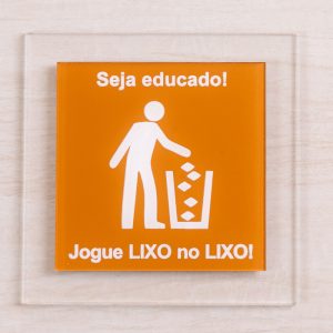 Placa Acrílico 11×18,5 sinalização de ambiente para reciclagem