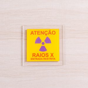 Placa Acrílico 11×18,5 sinalização de ambiente aviso para raio x