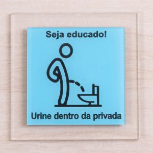 Placa de acrílico 15x15cm para sinalização de ambiente