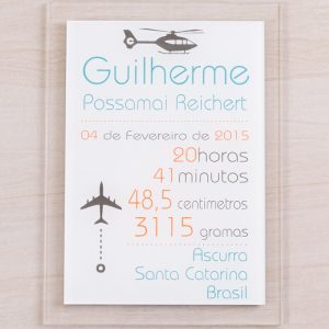 Placa Acrílico 20×30 para nascimento