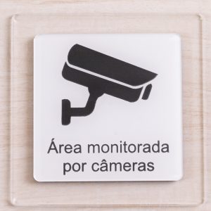 Placa Acrílico 11×18,5 sinalização de ambiente para câmeras